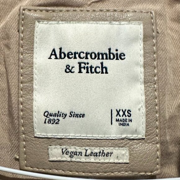 Abercrombie Leather Jacket - Beige Tan XXS - Picture 5 of 5